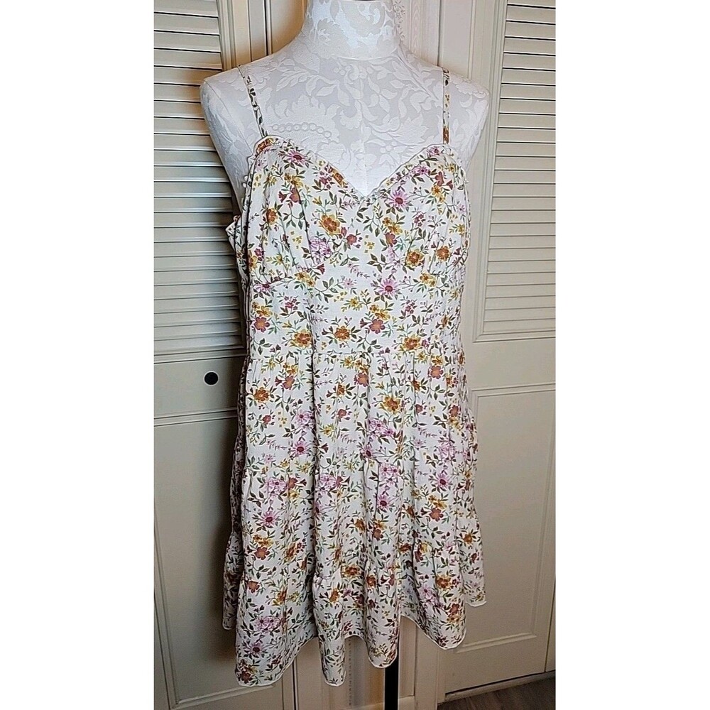 No Boundaries Tiered Bustier Mini Dress Size XXL (20) Babydoll Cute Floral Print